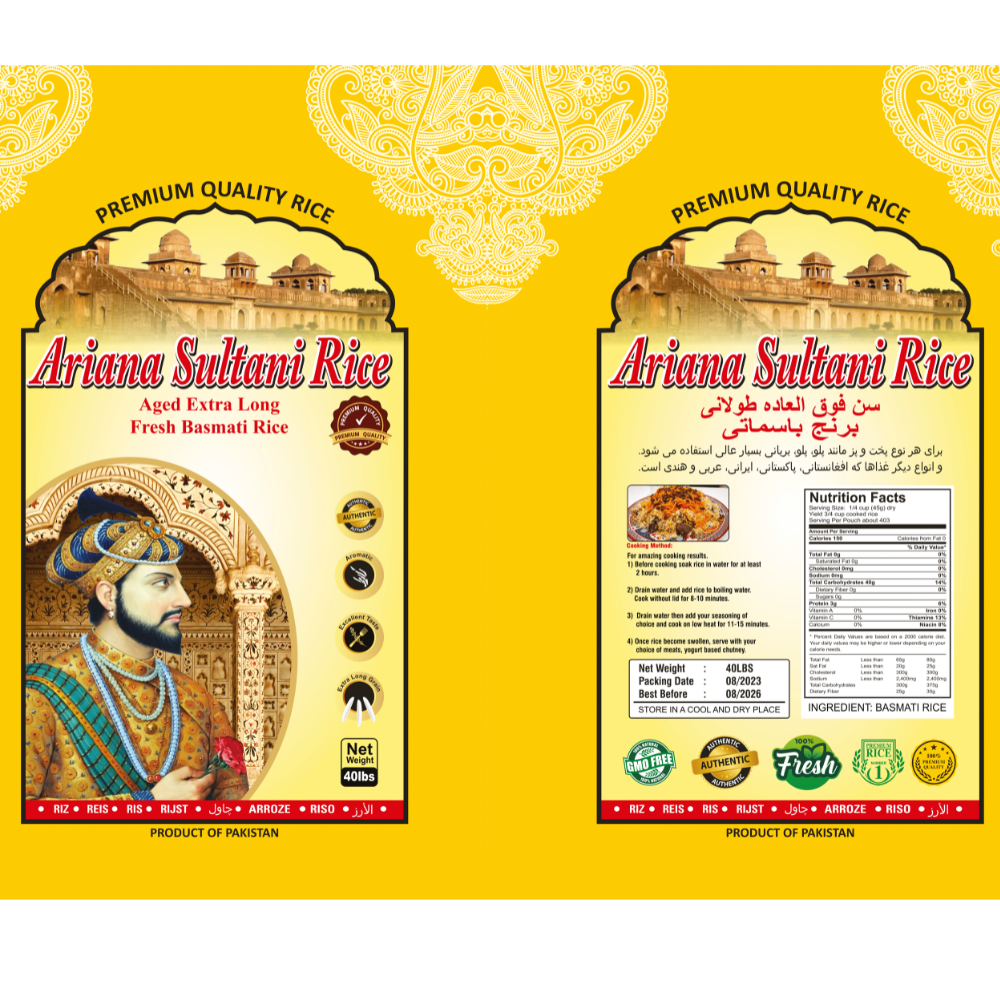 Royal Scented Delights: Ariana Sultani Rice™ - Unveiling the Essence of Pakistani Basmati!