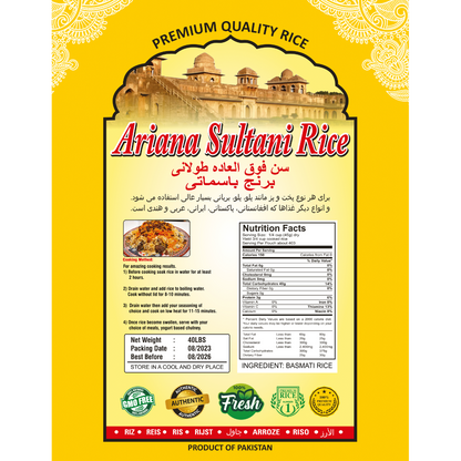 Royal Scented Delights: Ariana Sultani Rice™ - Unveiling the Essence of Pakistani Basmati!